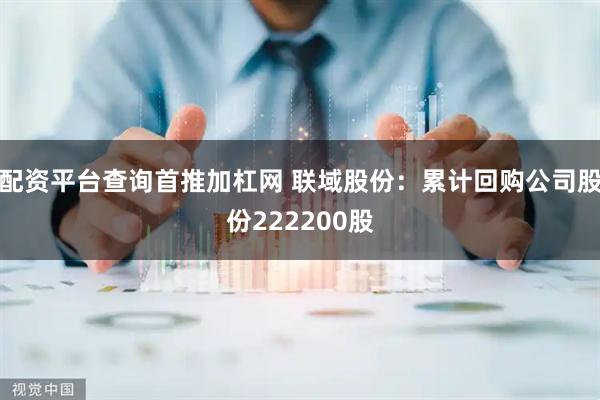 配资平台查询首推加杠网 联域股份：累计回购公司股份222200股